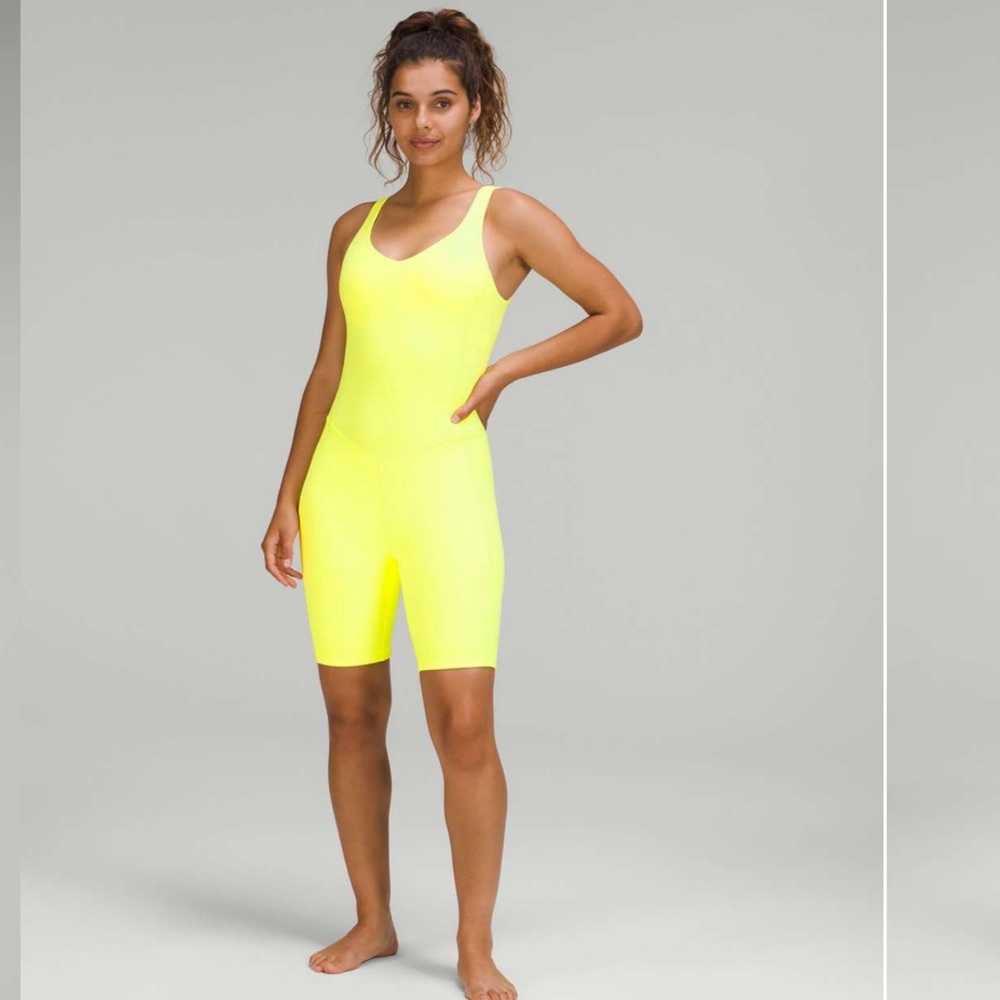 Lululemon Align Bodysuit 8" Electric Lemon